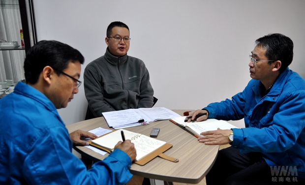 外审专家与皖南电机高层管理交谈 外审专家与皖南电机高层管理交谈